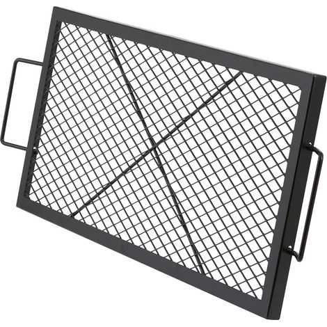 Mophorn Parrilla rectangular de acero de 81 x 38 cm, capacidad de carga de 20 kg, ideal para chimeneas, braseros, barbacoas, pícnics, camping y jardines, color negro (1/5)