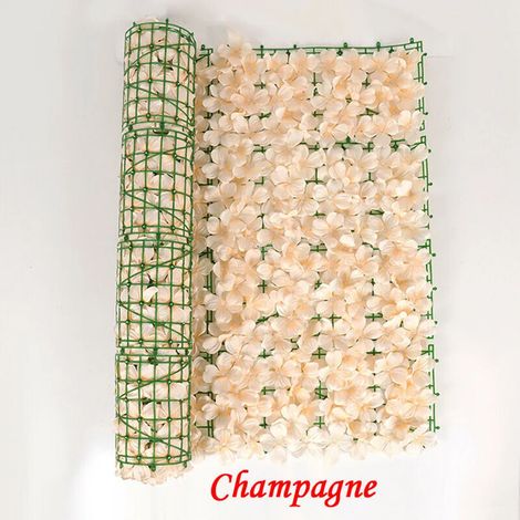 Treillis de fleurs artificielles pour balustrade de balcon de jardin de 1 m, décoration murale, simulation de clôture d'intimité, haie décorative extérieure-AquaForge