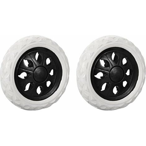 ZVD-Lot de 2 roulettes de rechange pour chariot de courses en caoutchouc mousse (Noir, Roues chaudes) (1/4)