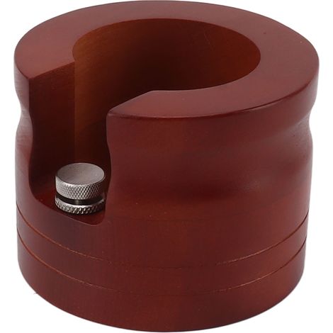 Support Porte-filtre en Bois Rond pour Machine à Café - Station de Tassage Sans Fond pour Barista à Domicile - Rouge 51mm/54mm (1/5)