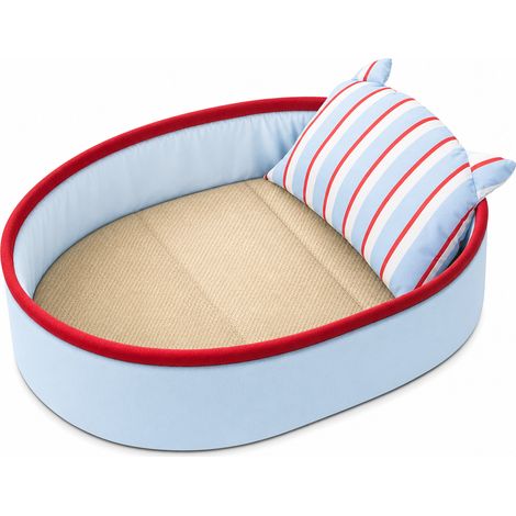 Panier très douillet pour chats bleu clair taille XL 80 x 60 cm