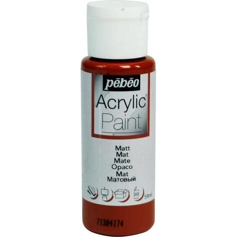 Peinture acrylique - PÉBÉO - Châtaigne - Fini mat - 59 ml - Marron (1/3)