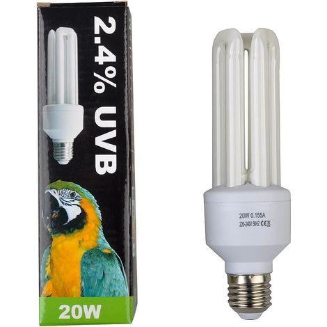 Vogellampe 20W E27 UVB 2,4% natürliches Licht Reptilien-Gesundheitsvoliere (1/5)