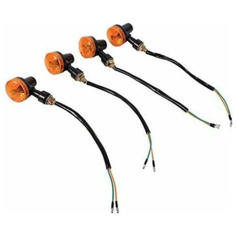 HOXILEELEO - Jeu de 4 clignotants 12 V pour moto – Feux de signalisation orange – Installation facile grâce à la tige de fixation filetée – Plastique ABS (1/5)