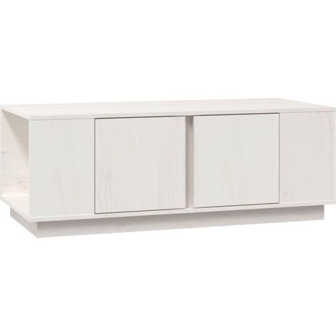 Maison Exclusive - Couchtisch Weiß 110x50x40 cm Massivholz Kiefer