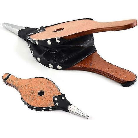 Soufflet de cheminée, cheminée en bois vintage et souffleur d’air de barbecue, allume-feu pour camping en plein air, barbecue, gril avec sangle suspendue (1/5)