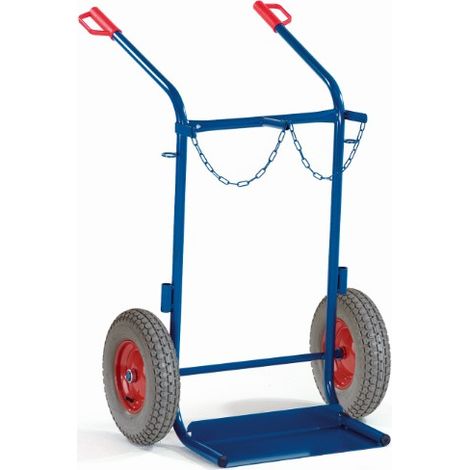 Rollcart Stahlflaschenkarre 200kg Traglast für 2 Flaschen a 40-50 Liter Vollgummi