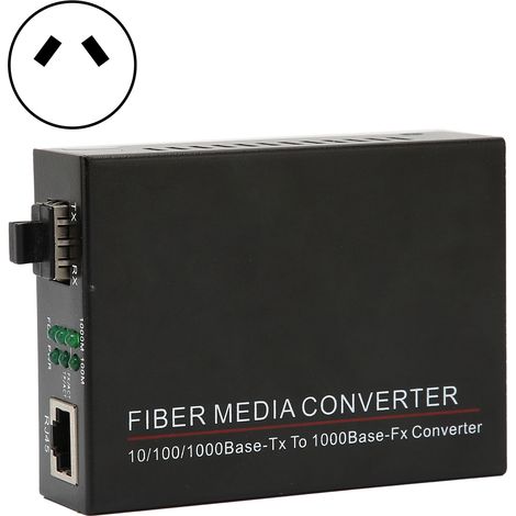 Transmetteur Fibre Optique Gigabit TBC‑MC3600E‑SFP Full/Half Duplex Routeur avec Adaptateur Secteur 100‑240V Prise AU (1/5)