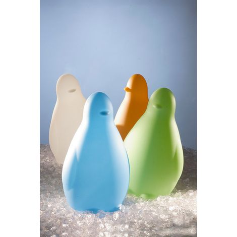 Kokò Light vanilla lampada da tavolo originale Slide in polietilene colorata pinguino di design luce per ambienti interni ed esterni (1/2)