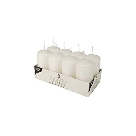 8 CIERGES - Ø 50 MM X 100 MM - BLANC PAPSTAR 17984