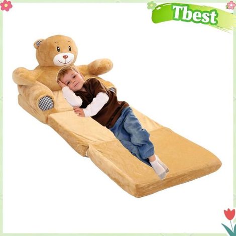 Tbest chaise pour tout-petits Canapé pour enfants, motif de dessin animé Animal, pliable, puericulture d'eveil Ours brun (1/5)