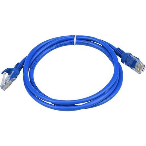 Câble réseau Internet pratique de 2 m de long pour modem/routeur PC (bleu) (1/4)