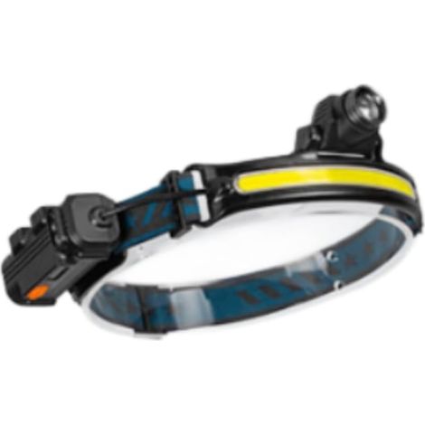 Lampe frontale rechargeable COB LED avec détecteur de mouvement et zoom pour camping, pêche, batterie 2200 mAh, rotation à 360°, étanche (A)