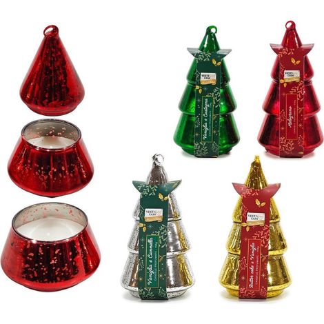 Trade Shop - Vela Perfumada En Forma De árbol De Navidad De 150 G. Decoración Navideña H16.5xø8.5cm - (1/3)