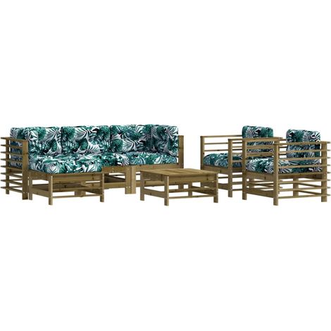 Maison Exclusive - Set Divani da Giardino 7pz con Cuscini Legno Impregnato di Pino (1/5)
