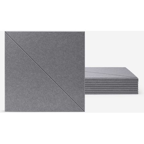 Juego de 8 paneles fonoabsorbentes de 60x60cm decorativos en poliéster color gris Toon-GC (1/5)