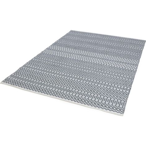 Halsey Hand Made Geometric Flatweave Kitchen Garden Indoor Outdoor Duck Egg Rug Floor Mat Medium 120 x 170 cm (4'x5'6") (1/4)