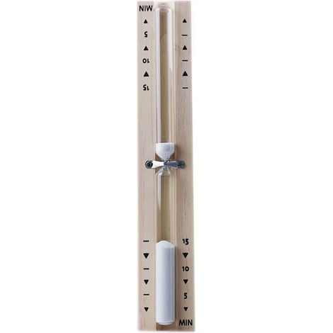 15-Minute Sauna Hourglass, Rotating Wooden Sand Timer with Glass Clock and Sands (1/4)