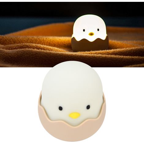 Lampe émotionnelle en forme de poule coquille d'œuf, veilleuse créative à claquer, lampe 3D mignonne en silicone, lampe de chevet pour enfants, cadeau compagnon de sommeil (1/5)