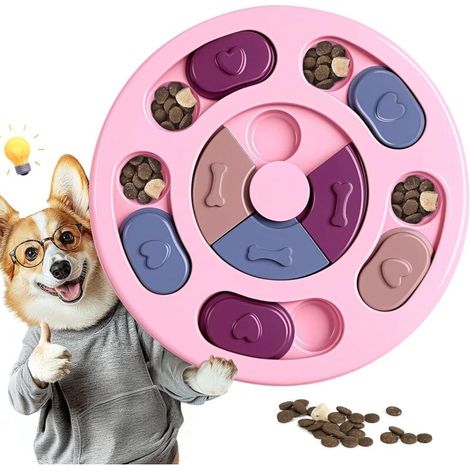 Juguetes rompecabezas para perros, juguetes interactivos para estimular el coeficiente intelectual y aliviar la ansiedad en cachorros, juguetes de enriquecimiento para prolongar las comidas, lavables  (1/5)