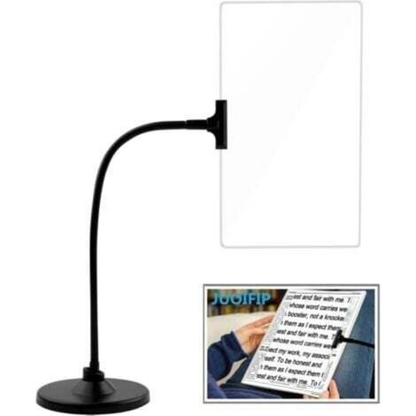 4x Magnifier with Stand 215x135x1.5 (mm) Flexible Gooseneck Full Page Magnification Large Magnifier for Reading, Elderly, Visually Impaired, and Age-Related Eyes Black (1/4)