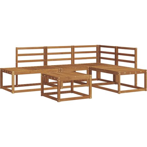Outdoor Sofa Set 5 Piece Natural Solid Acacia Wood vidaXL