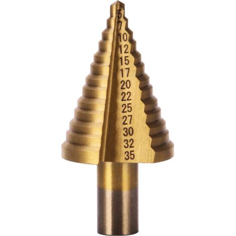 HSS-Stufenbohrer für Metall 5–35 mm, professioneller Titan-Kegelbohrer, Stufenbohrer mit Koffer für Holz, Kunststoff und Metall