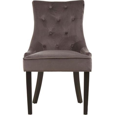Interiors by Premier Grey Velvet Chair, Enchanting Sleep Chair, Easy to Assemble Borg Chair, Comfy Dining Chair (1/5)