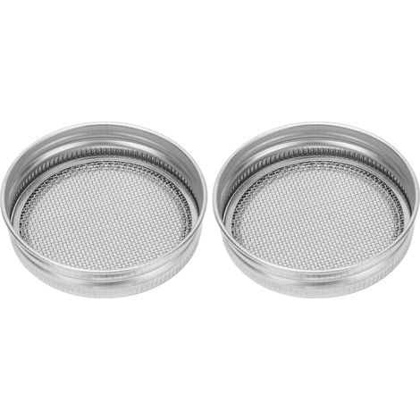 Ortviai Couvercles Filtres en Acier Inoxydable pour Bocaux Mason 86 mm – Lot de 2, Germination Facile et Égouttage Optimal (1/4)
