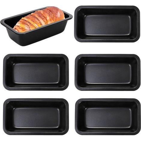 Lot de 6 Moule à Pain en acier carbone antiadhésif pour la Fabrication de gâteau et de Pain grillé, 9 x 15 cm (1/5)