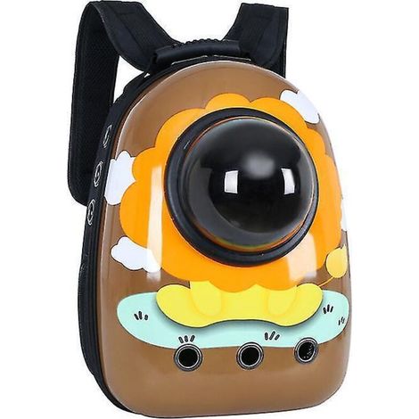 Sac de voyage portable de haute qualité pour chat/chien, style capsule spatiale, respirant, avec fenêtre en forme de bulle d'astronaute - Taille M - Noir (1/5)
