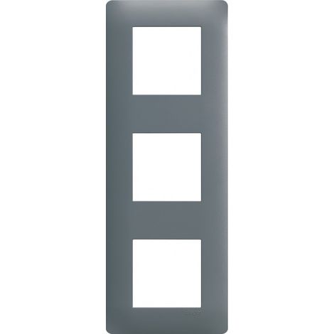 essensya Plaque 3 postes réversible entraxe 71mm Graphite (WE423)
