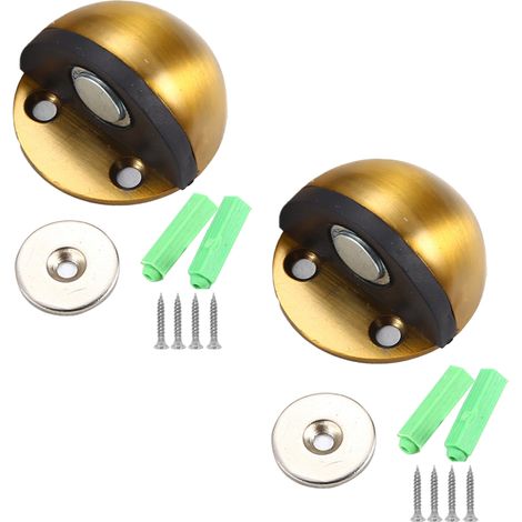 Butée De Porte Magnétique - Acier Inoxydable - Hauteur 44 Mm Diamètre 27 Mm - Pour Portes Légères Intérieures - Lot De 2 (1/5)