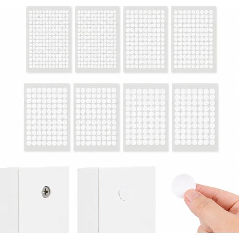 Lot de 958 cache-vis autocollants pour meubles - Blanc (1/5)