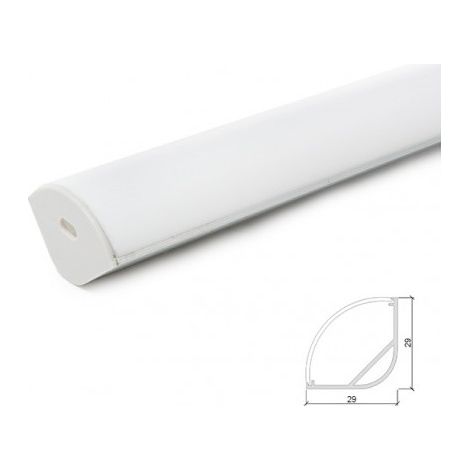 Profil Aluminium Für LED -Streifen Diffusor Milchig LLE-ALP016R-O x 2M (1/3)