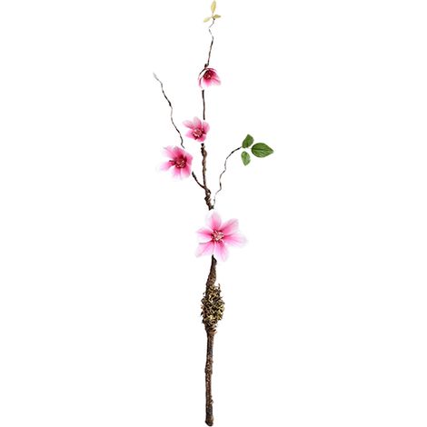 Artificial Magnolia Withered Branches, Pink And White Decorative Greenery, Zen Style Wire And Film Vines, Home Decoration, 65 Cm Total Length, Vase Not Included-KZQ (1/2)