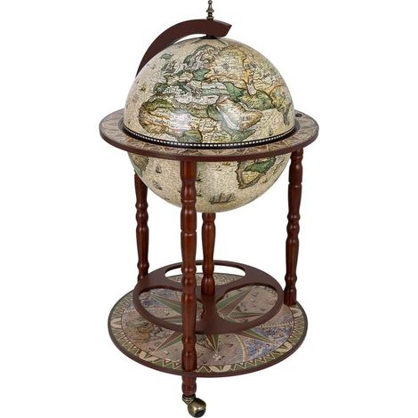 Mueble botellero globo terraqueo beige D50x89h cm (1/5)