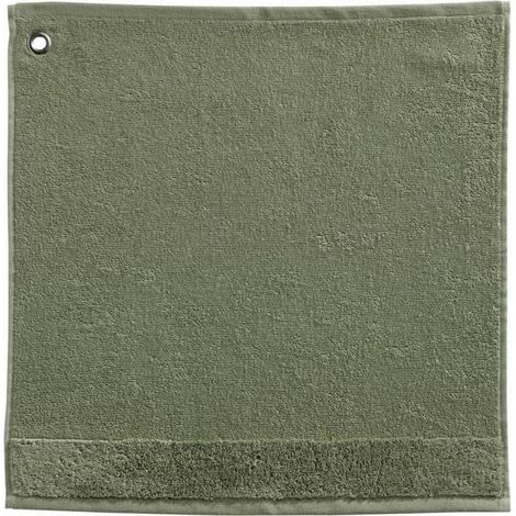 Essuie-mains avec Œillet Curl Coloris Matcha pour Cuisine et Salle de Bain 50 x 50 cm - PANGIVO