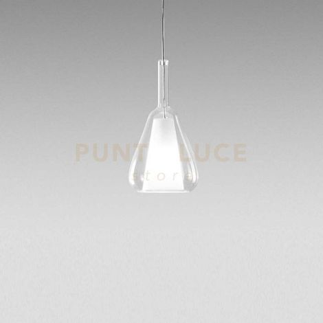 Ofelia S/11 Mini Lampada a sospensione in vetro borosilicato trasparente con portalampade E27, cavo 3 metri - Gea Luce
