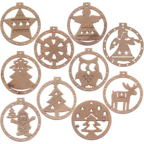 Wooden baubles - 10 pcs (1/5)