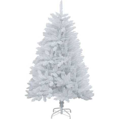 Sapin de Noël artificiel blanc de 60 cm de haut, de haute qualité, pliable, léger et facile à monter, avec support en métal. (1/5)