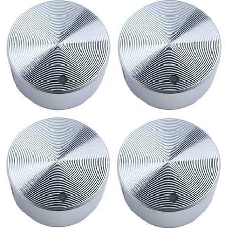 Set mit 4 Knöpfen für Unterputzplatten, 6 mm, Legierung, silber (1/5)