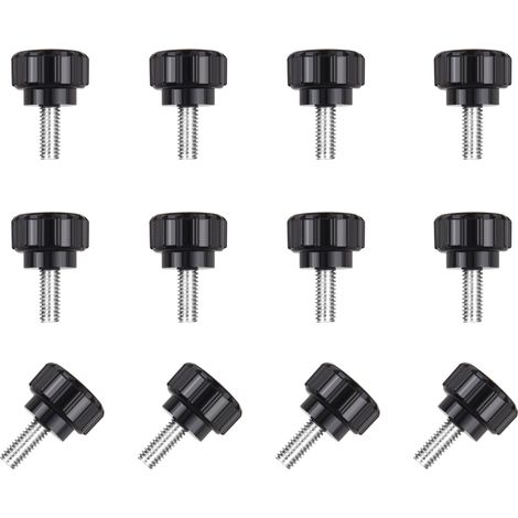 Lot de 12 vis moletées M4 x 10 mm filetées pour moniteur, vis de montage Vesa, boutons de serrage en acier au carbone (1/5)