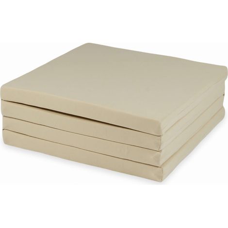 Tappeto da gioco 120x120cm per bambini, quadrato, pieghevole, beige (1/4)