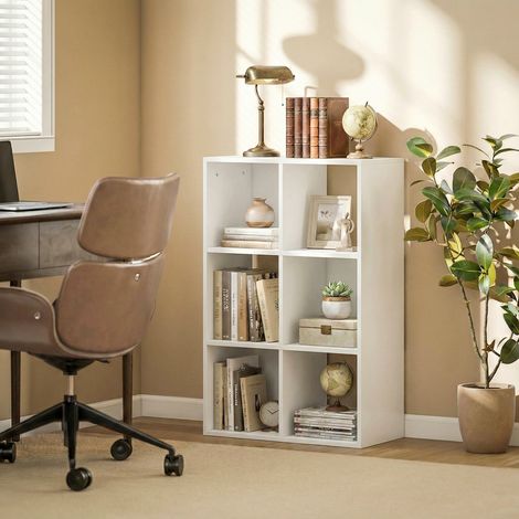 Étagère à livres, étagère autoportante à 3 niveaux, étagère étroite avec dispositif anti-basculement, étagère de rangement pour salon, chambre, bureau, blanche (1/5)