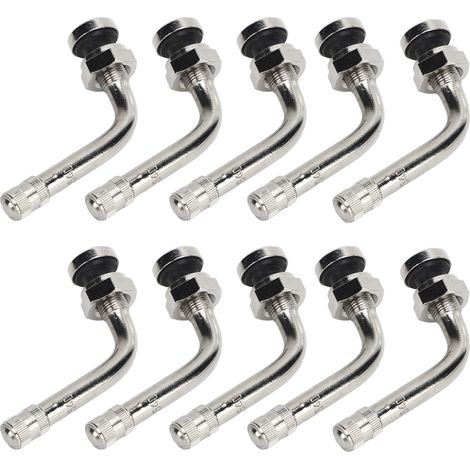 20 vannes de roue en aluminium métrique TR554D, coudées à 60°, pour véhicules, alésage de 9,7 mm, lot de 20 pièces (1/5)