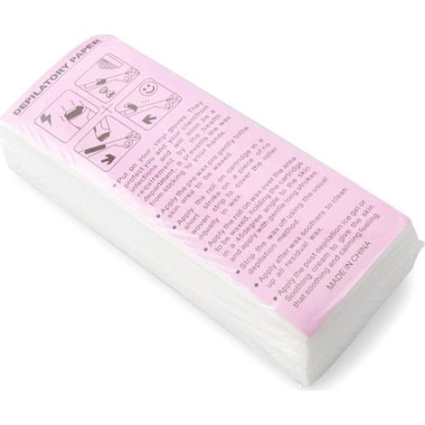 100 bandes de cire dépilatoire pour le visage et le corps, pour épilateur, en cartouche roll-on non tissée. (1/4)