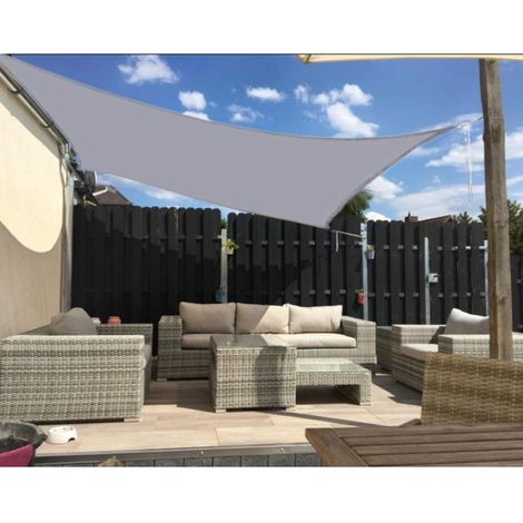 Rectangular outdoor shade sail made of waterproof and windproof Oxford fabric for outdoor screening, courtyard, terrace, carport, garden (4 x 4 m, grey) (1/5)