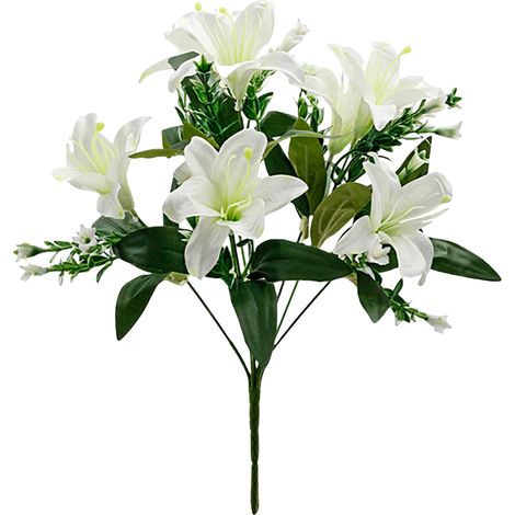 Fleur Artificielle - Lis Faux en Tissu Soyeux - Résistant à la Décoloration - Centre de Table pour Salle à Manger - 1 Pièce (1/5)