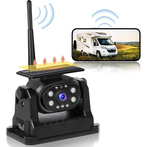 Wireless WiFi Stable Rear Camera, 1080P Backup Camera, Waterproof, Solar Charging, Magnetic Base, Rechargeable Reverse Assist Camera for Truck/Trailer/Utility Vehicle (1/5)